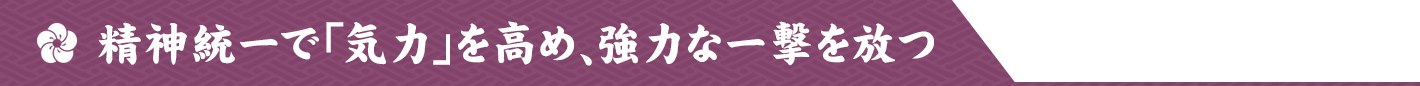精神統一で「気力」を高め、強力な一撃を放つ