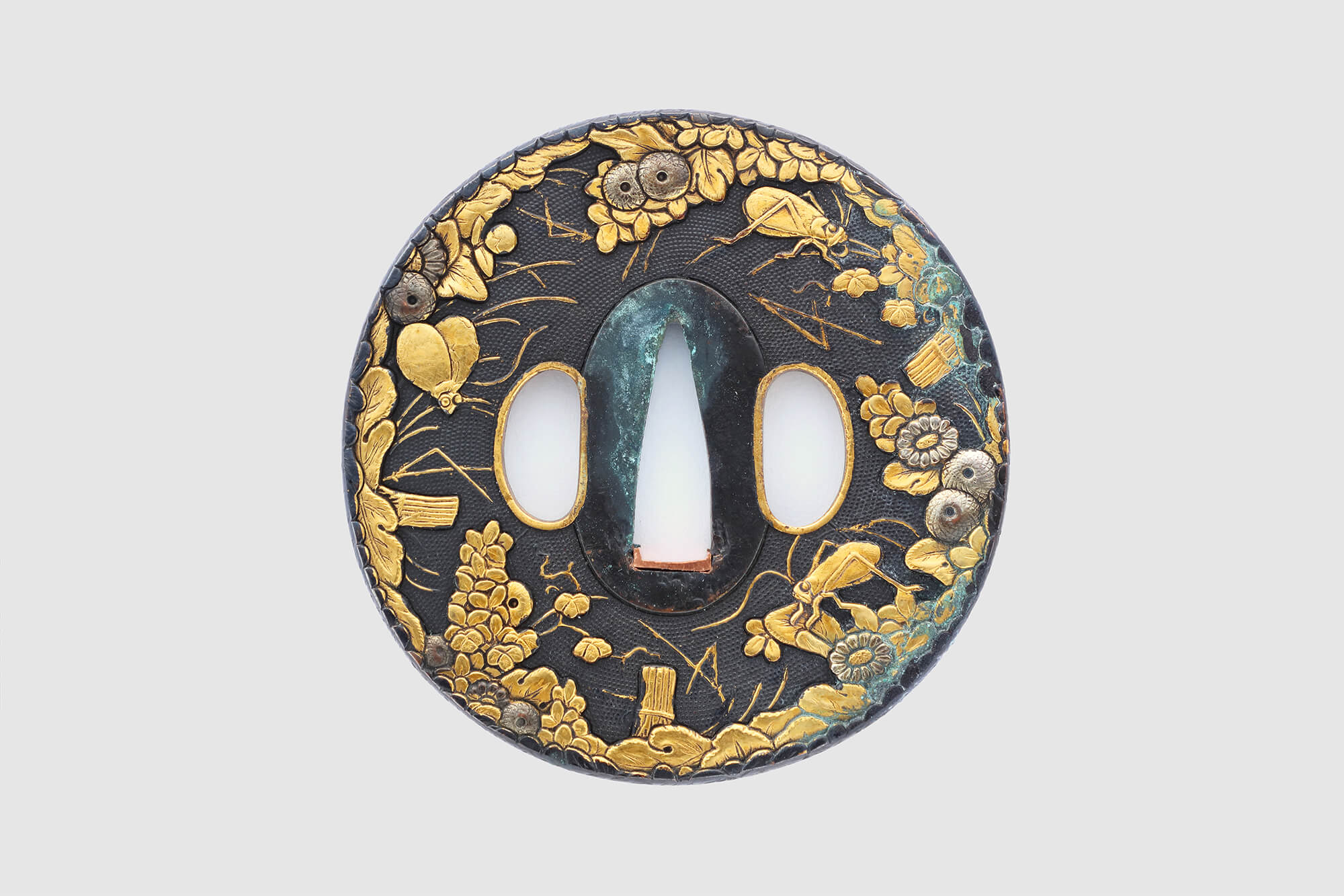 黒蝋色鞘 秋草図天正拵