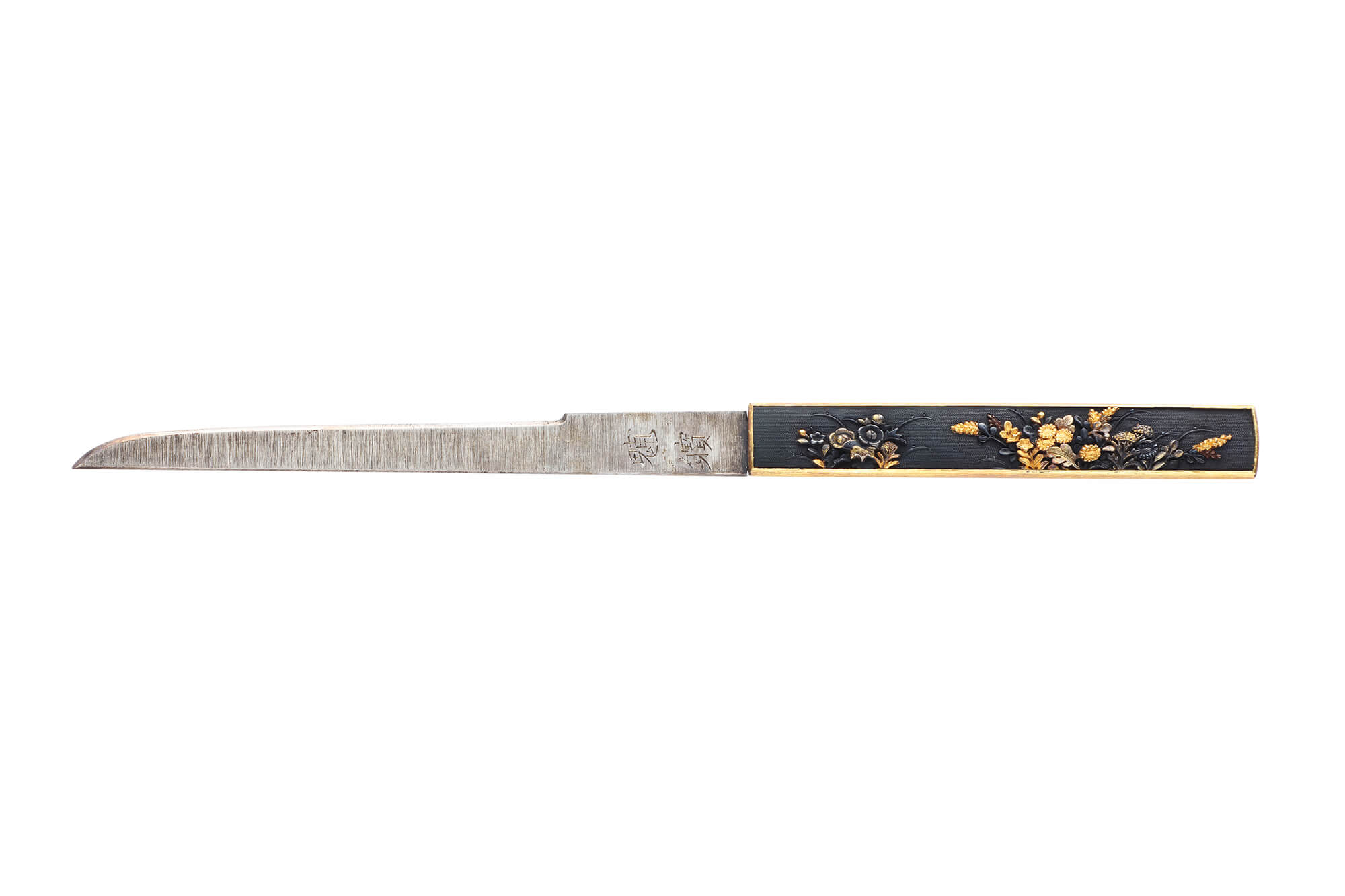 秋草図一作金具 黒蝋色塗鞘 打刀拵