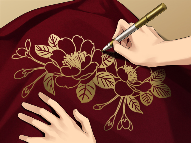 コスプレ衣装に模様を描く