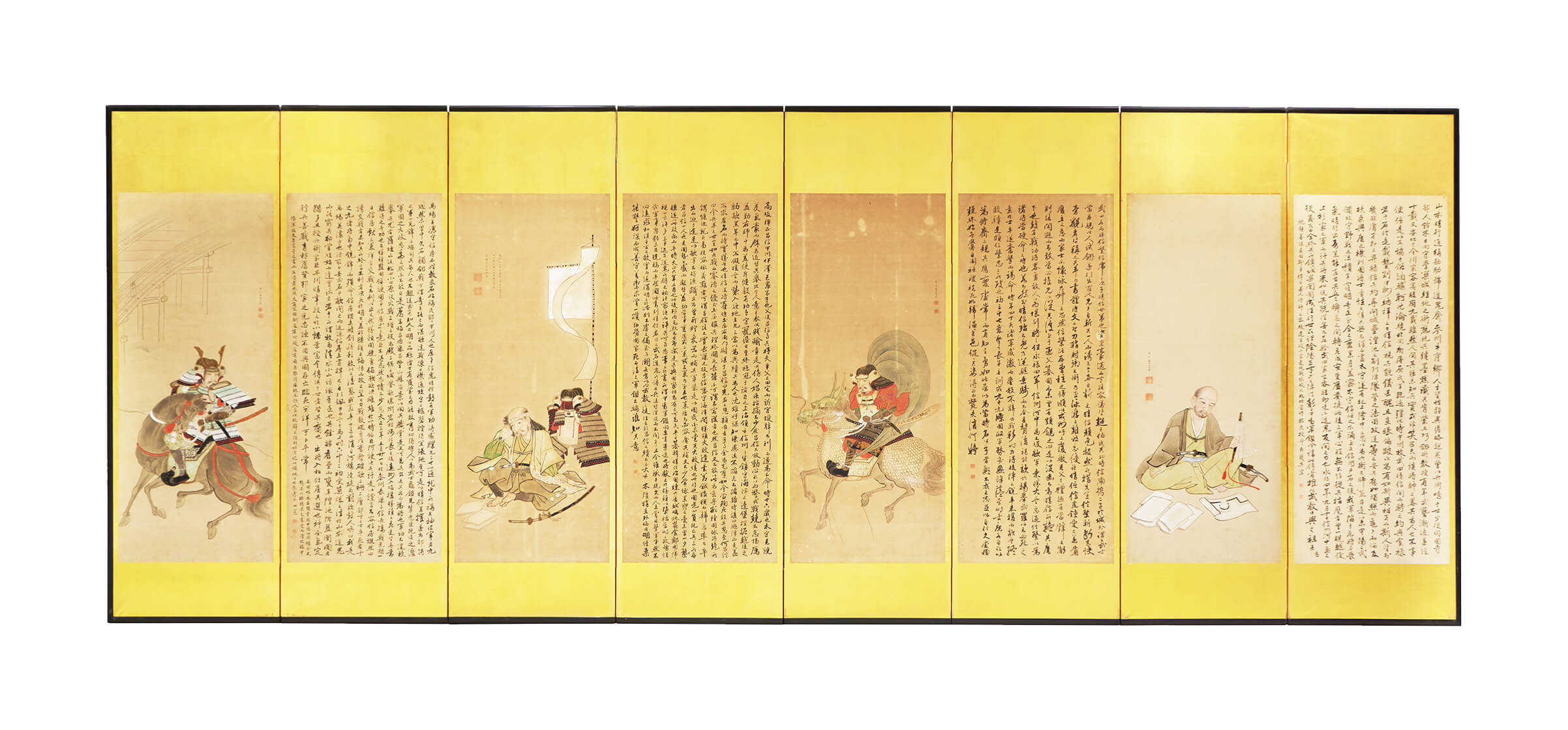 藤田呉江 武田諸将貼交屏風 中形 八曲