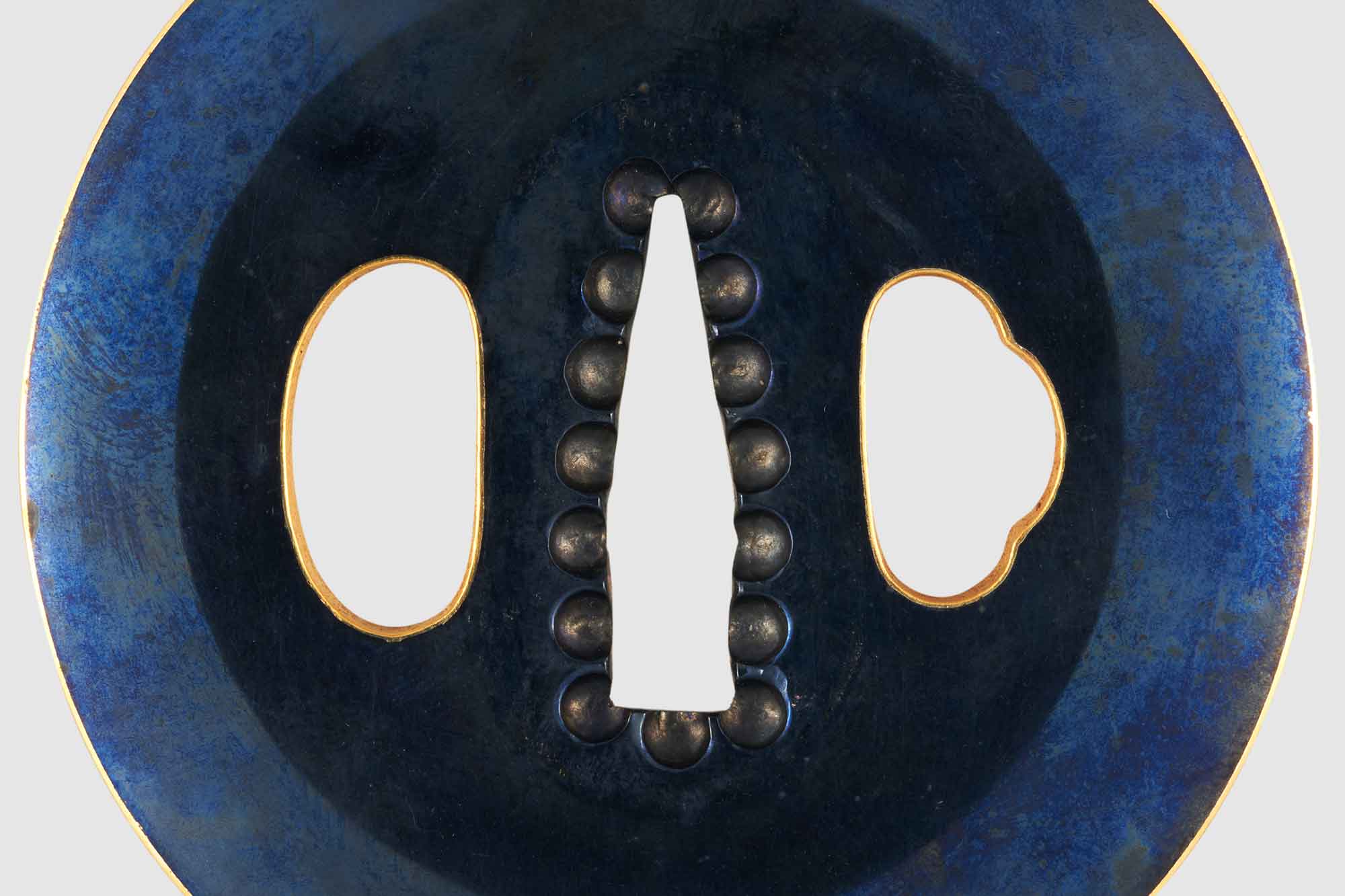 黒蝋色塗鞘 脇差拵（角尻）鍔