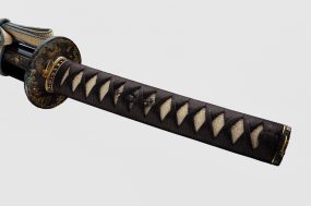 黒蝋色鞘 秋草図天正拵