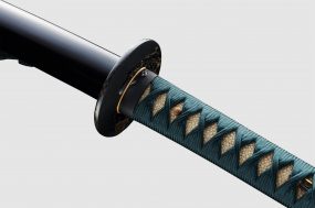 黒蝋色塗鞘 大小打刀拵（大小ともに近江守法城寺橘正弘）