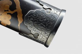 黒漆塗竹雀紋歳寒三友図金蒔絵薙刀拵