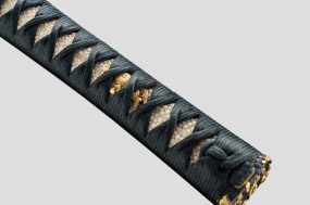 秋草図一作金具 黒蝋色塗鞘 打刀拵