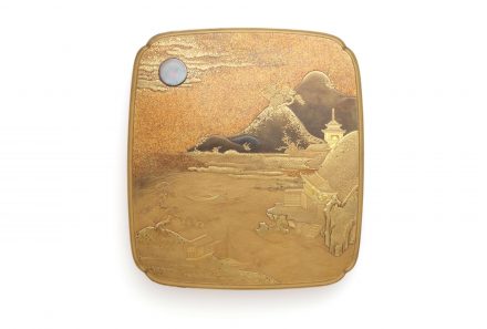 瀟湘八景図蒔絵硯箱