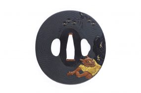 黒蝋色塗鞘 大小拵（脇差 銘 近江守法城寺橘正弘）