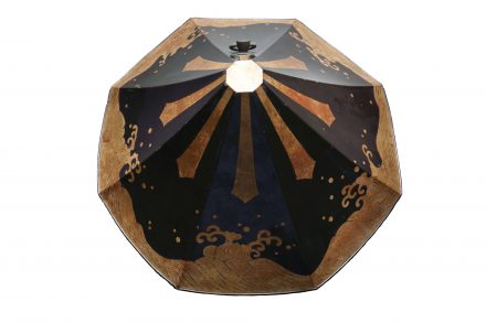 黒塗波涛文陣笠