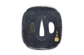 黒蝋色塗下り藤紋散し金具 脇差拵（後藤一乗一作拵）