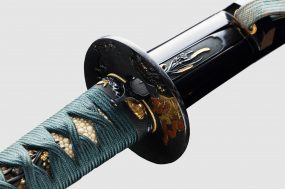 黒蝋色塗鞘 大小打刀拵（大小ともに近江守法城寺橘正弘）