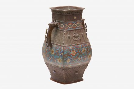 泥七宝鳳耳花器
