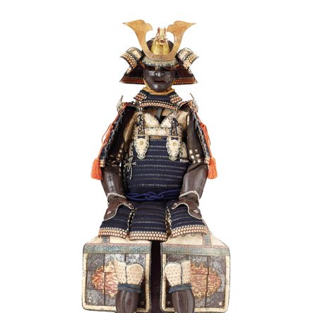 練革黒漆塗本小札紺糸威胴丸具足