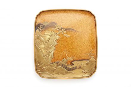 瀟湘八景図蒔絵硯箱